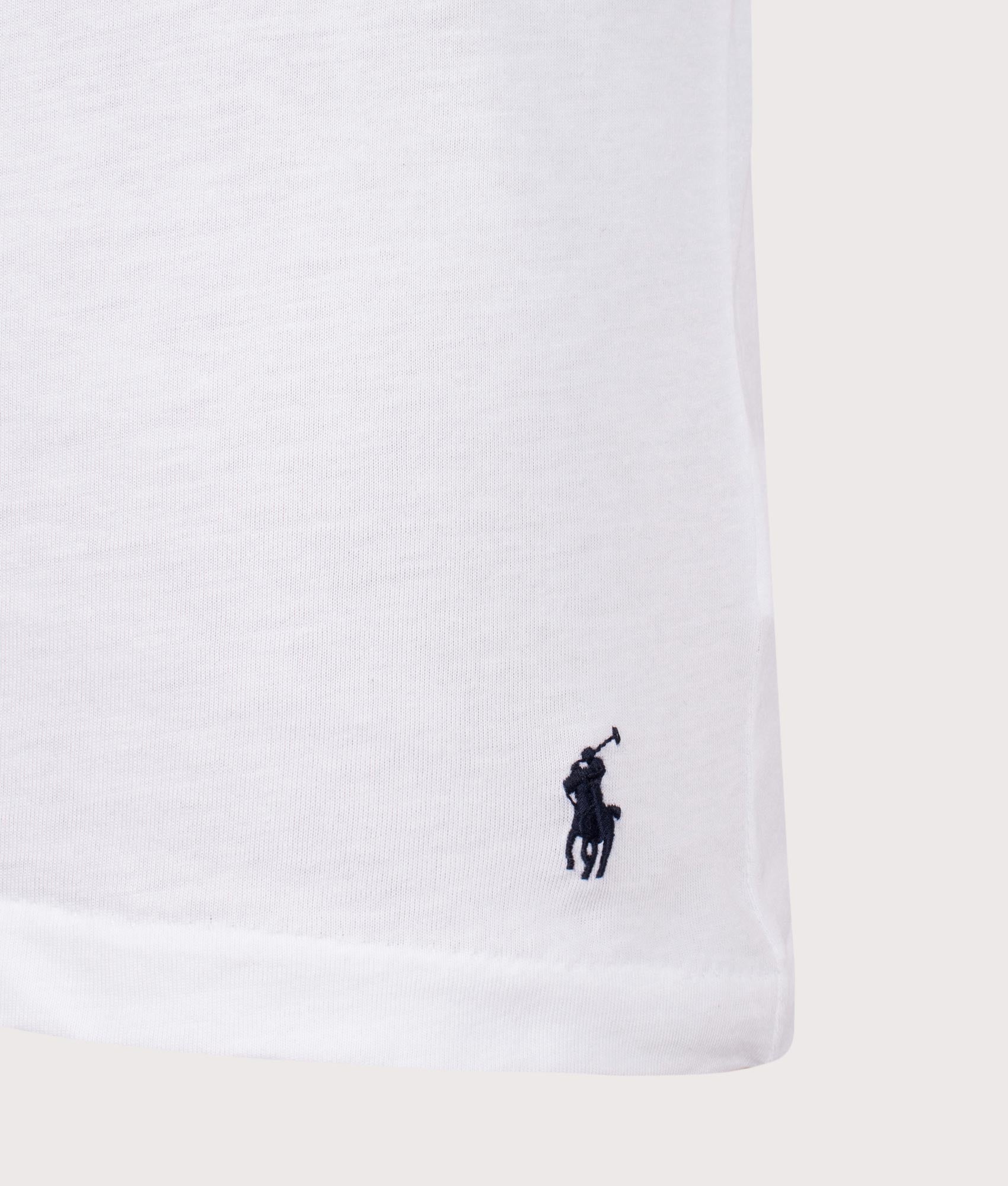 Polo Ralph Lauren 3 Pack Crewneck T-Shirt in White. Shot at EQVVS. Detail shot 
