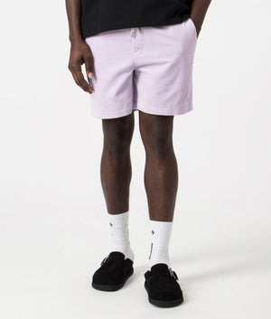 Regular Fit Corduroy Prepster Shorts in Summer Lilac by Polo Ralph Lauren. EQVVS Front Angle Shot.