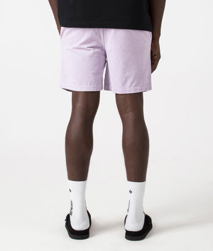 Regular Fit Corduroy Prepster Shorts in Summer Lilac by Polo Ralph Lauren. EQVVS Back Angle Shot.
