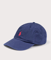 Cotton Chino Baseball Cap: 014 Newport Navy/ Red 