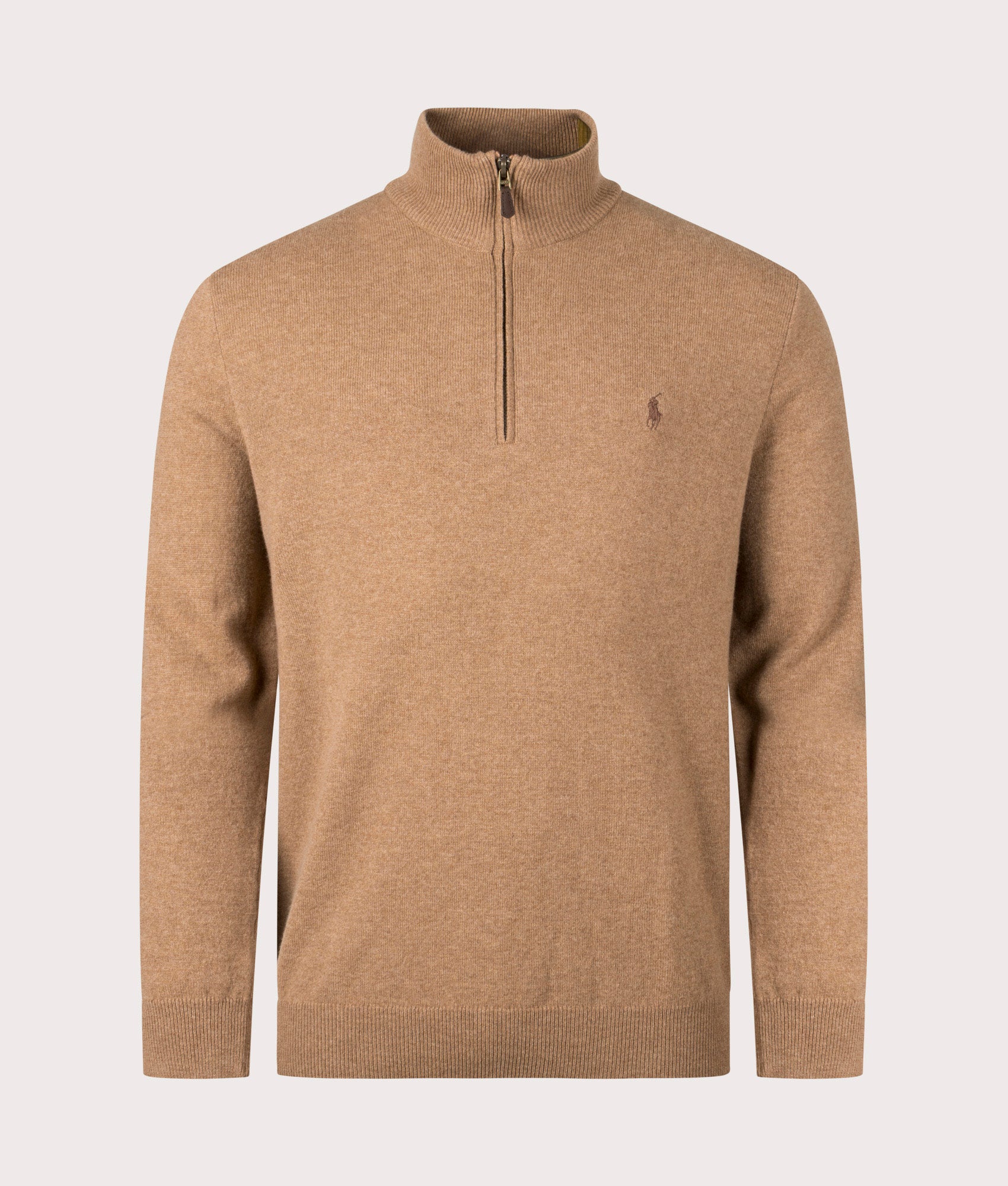Merino-Wool-Quarter-Zip-Jumper-013 Latte-Brown-Heather-Polo-Ralph-Lauren-EQVVS