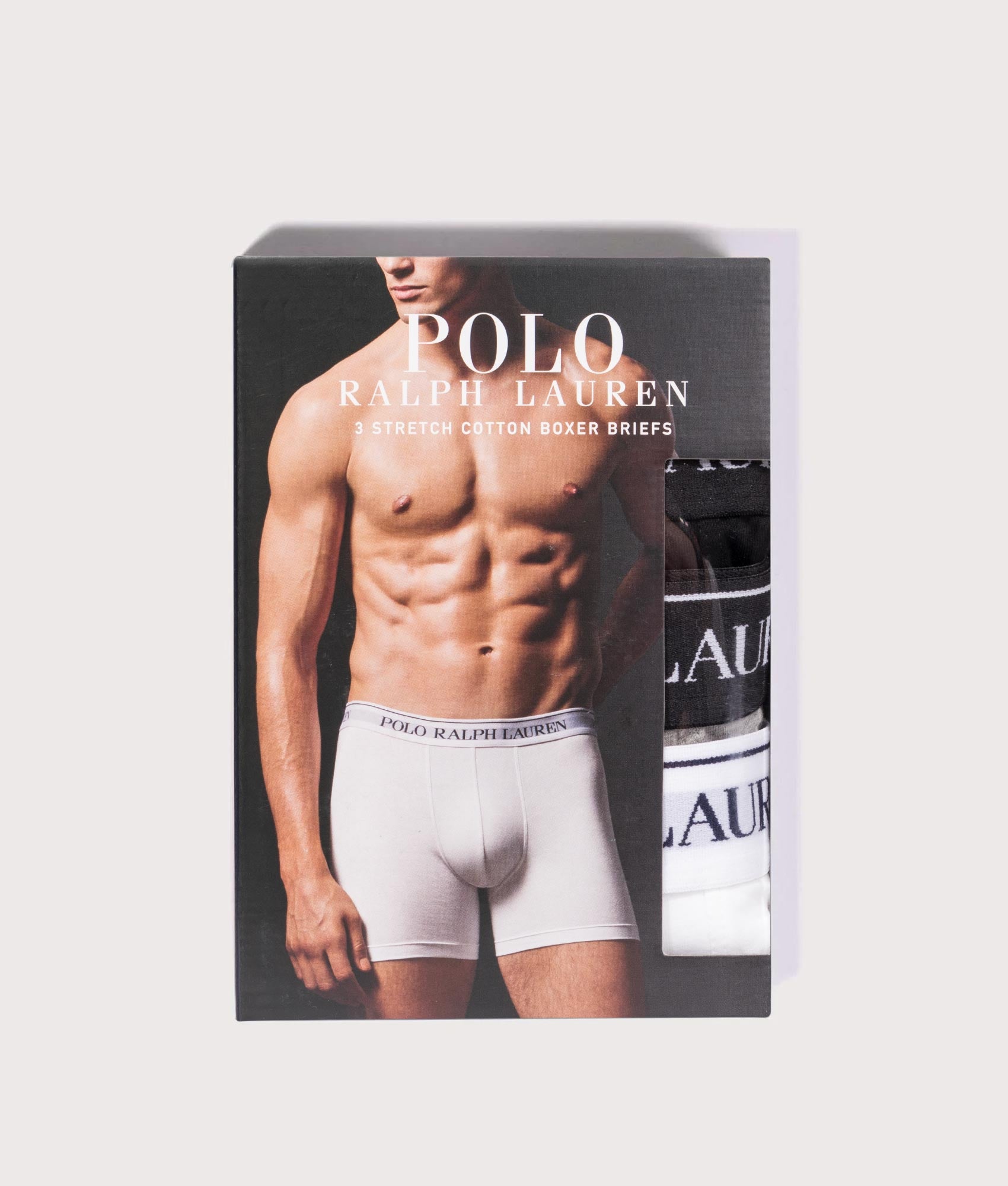 Classic Jersey Trunks 3 Pack | White/Polo Black/Andover Heather | Cotton | Polo Ralph Lauren | EQVVS | Box shot 