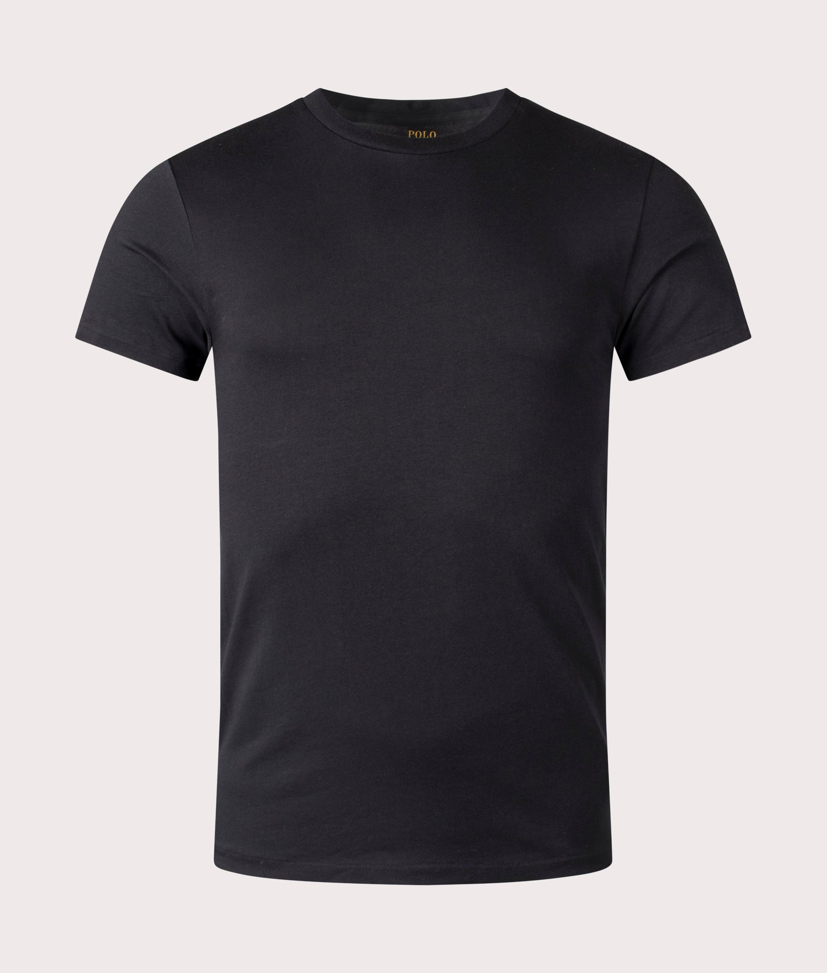 Polo Ralph Lauren 2 Pack Classic Crewneck Undershirt T-Shirt in Black. Shot at EQVVS. Front detail shot 