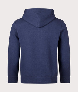 Double Knit Zip Through Hoodie in Spring Navy Heather by Polo Ralph Lauren. EQVVS Back Angle Shot.