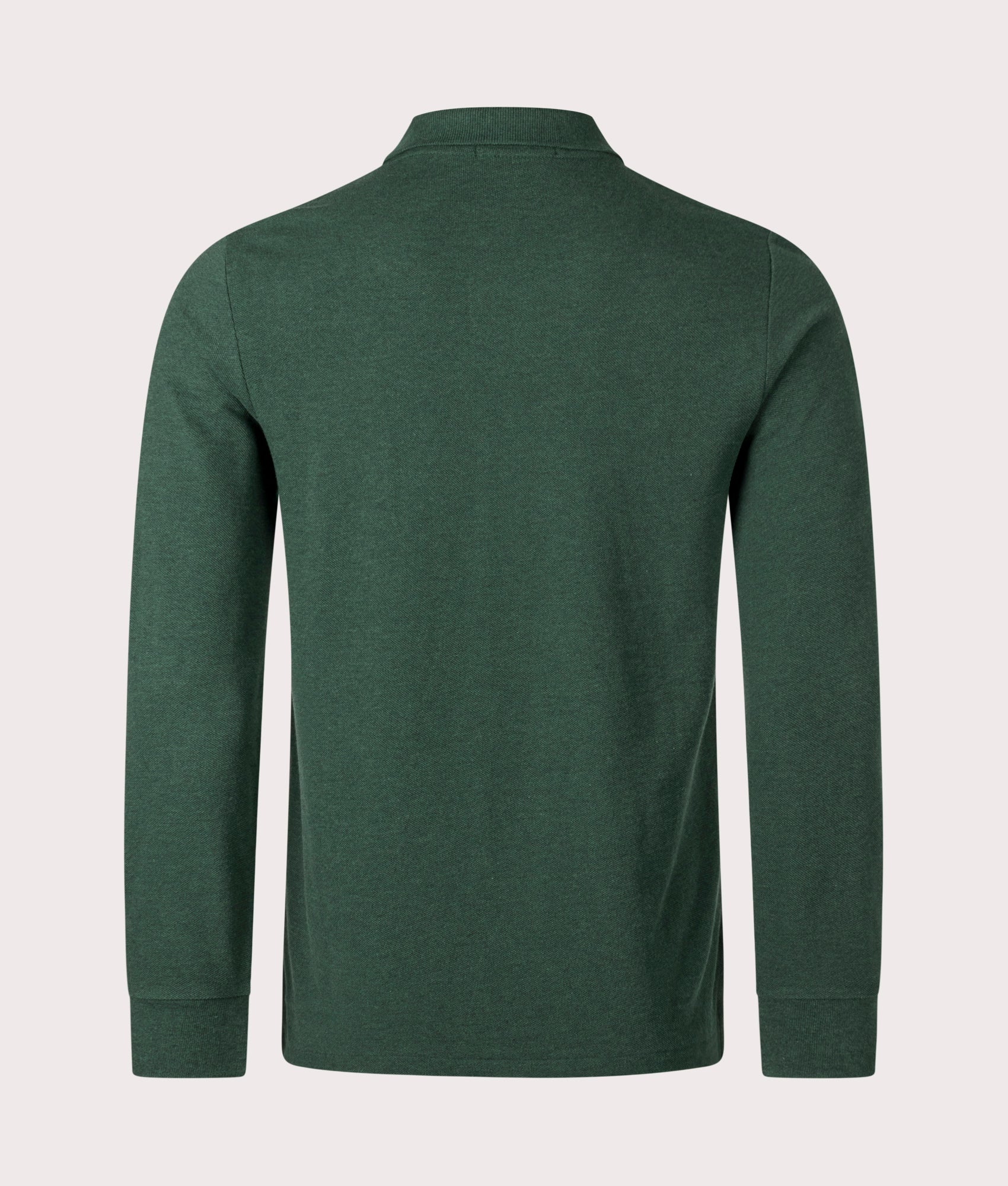 Polo Ralph Lauren, Custom Slim Fit Long Sleeve Polo Shirt, scotch pine heather, Eqvvs Menswear, back shot angle