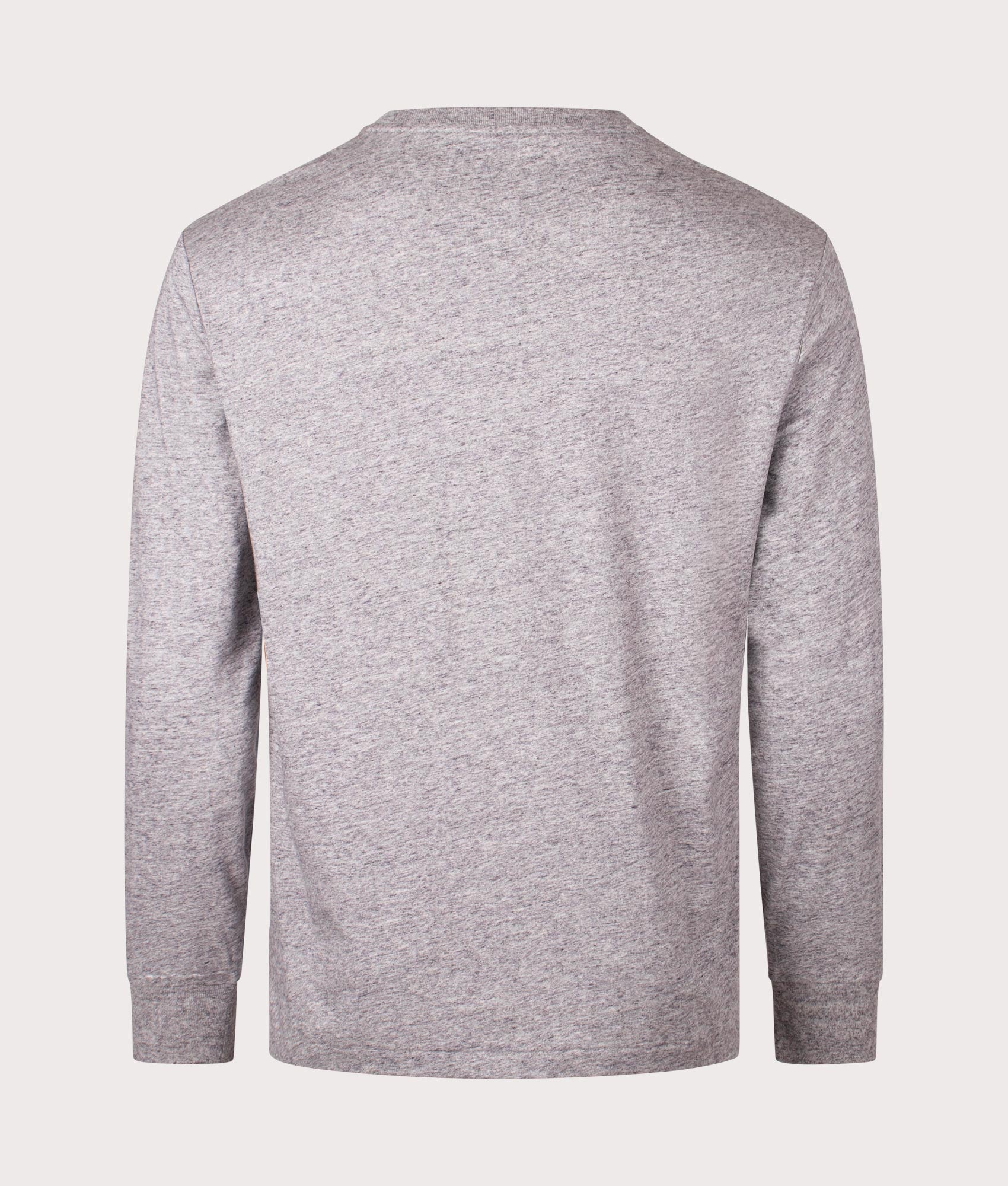 Long Sleeve T-Shirt in Dark Vintage Heather by Polo Ralph Lauren. EQVVS Back Angle Shot.