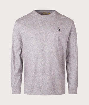 Long Sleeve T-Shirt in Dark Vintage Heather by Polo Ralph Lauren. EQVVS Front Angle Shot.