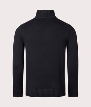 Polo Ralph Lauren Mesh-Knit Cotton Quarter Zip Pullover in Polo Black, 100% Cotton Back Shot at EQVVS
