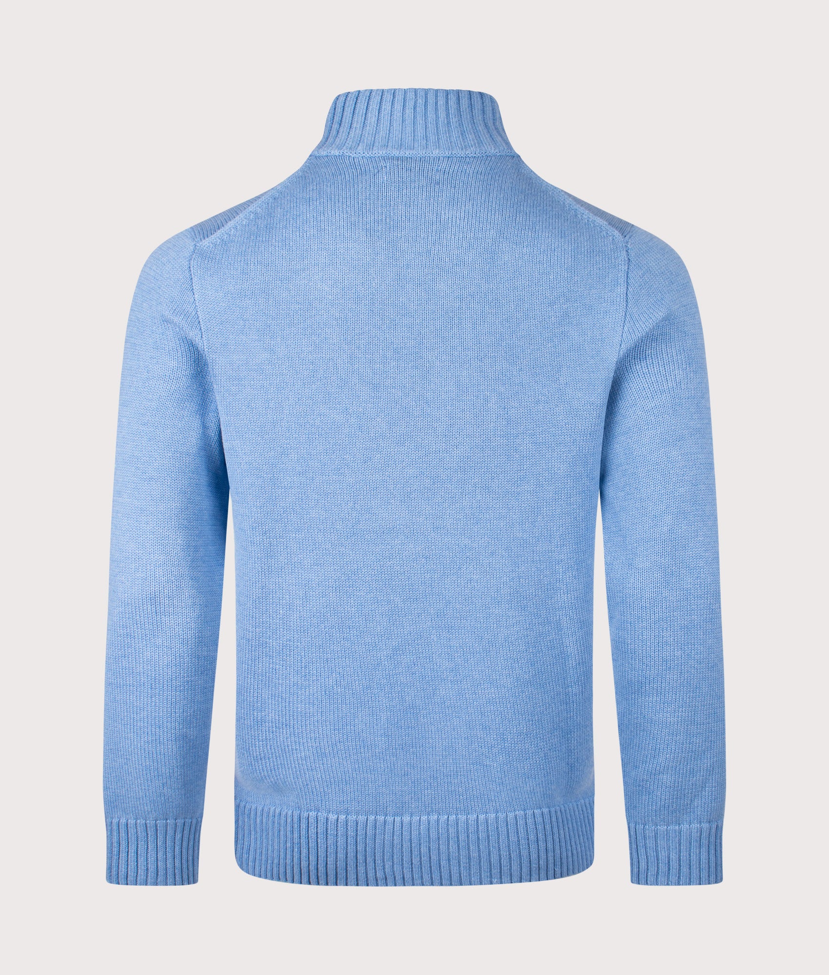 Mesh-Knit Cotton Quarter Zip Jumper in Soft Royal Heather | Polo Ralph Lauren | EQVVS | Back shot 