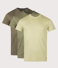 3 Pack Slim Fit crewneck Loungewear T-Shirt: 013 Light Olive/Classic Drab Olive/Defender Green 