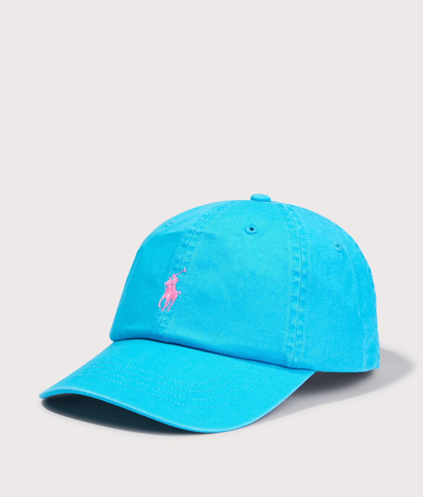 Cotton Chino Baseball Cap in Cove Blue | Polo Ralph Lauren | EQVVS | Front angle shot 