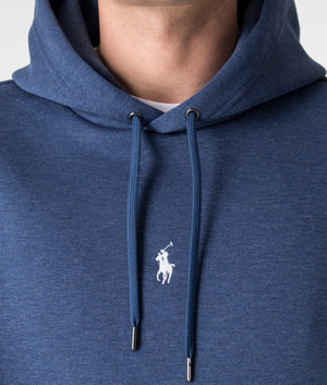 Double Knit Central Logo Hoodie Derby Blue - Polo Ralph Lauren - EQVVS - Detail