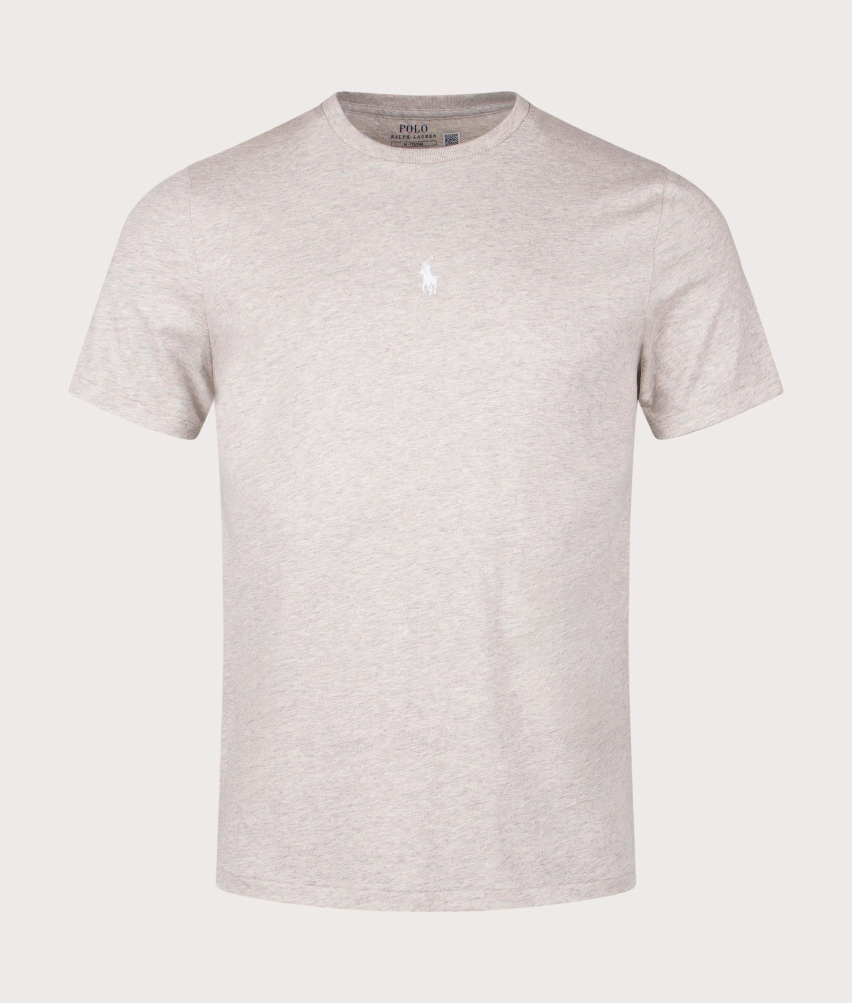 Custom Slim Fit Jersey T-Shirt in Light Sport Heather by Polo Ralph Lauren. EQVVS Front Angle Shot.