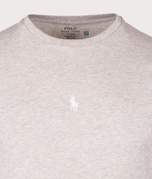 Custom Slim Fit Jersey T-Shirt in Light Sport Heather by Polo Ralph Lauren. EQVVS Detail Shot.