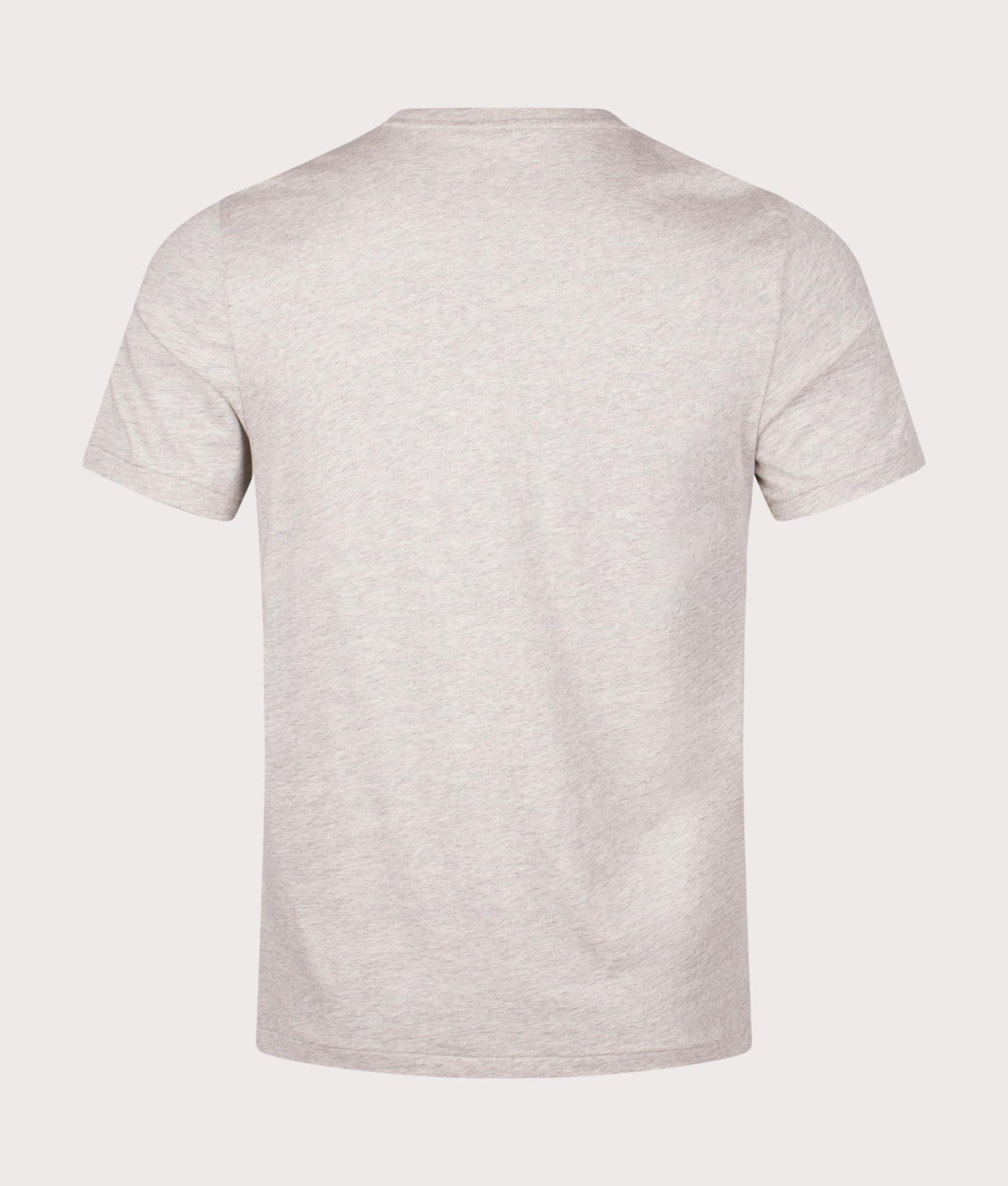 Custom Slim Fit Jersey T-Shirt in Light Sport Heather by Polo Ralph Lauren. EQVVS Back Angle Shot.