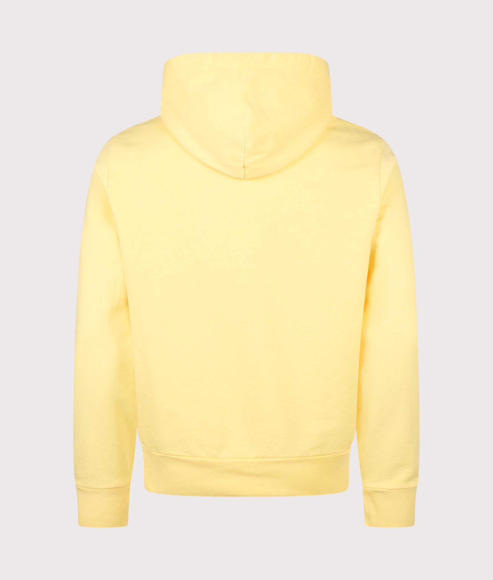 Loopback Fleece Hoodie in Fall Yellow by Polo Ralph Lauren. Shot by EQVVS. Back shot.
