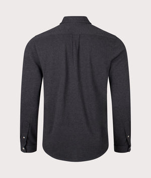 Featherweight Mesh Shirt in Dark Granite Heather by Polo Ralph Lauren. EQVVS Back Angle Shot.