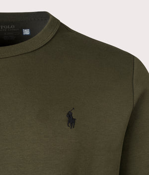Pocket Zip Sweatshirt in Company Olive by Polo Ralph Lauren. EQVVS Detail Shot.