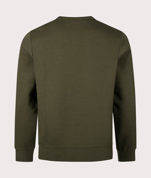 Pocket Zip Sweatshirt in Company Olive by Polo Ralph Lauren. EQVVS Back Angle Shot.