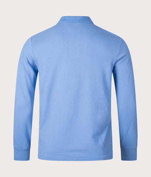 Custom Slim Long Sleeve Polo Shirt Sky Blue Polo Ralph Lauren