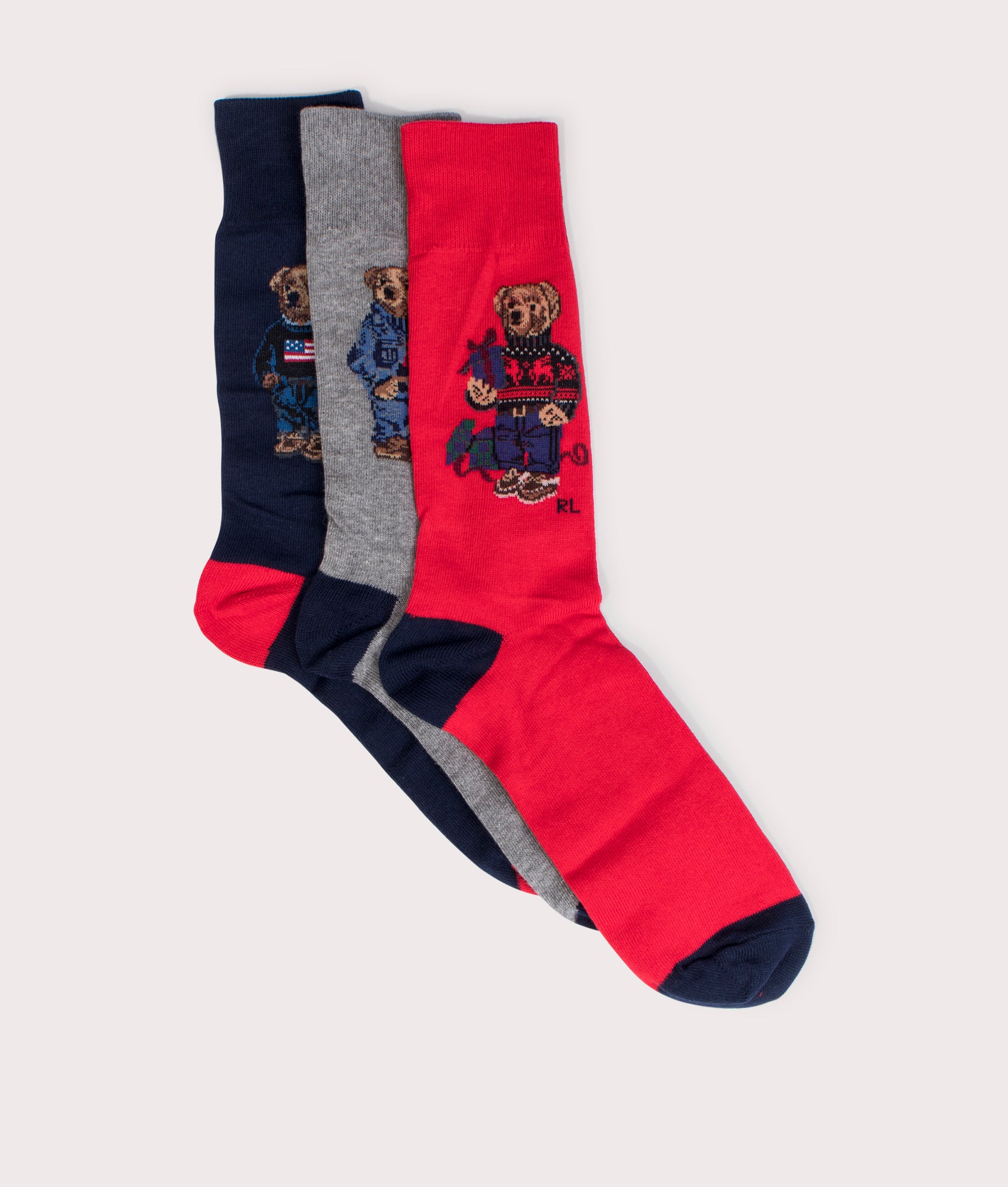 Three-Pack-of-Crew-Socks-With-Gift-Box-001-GB-3-Bears-Polo-Ralph-Lauren-EQVVS