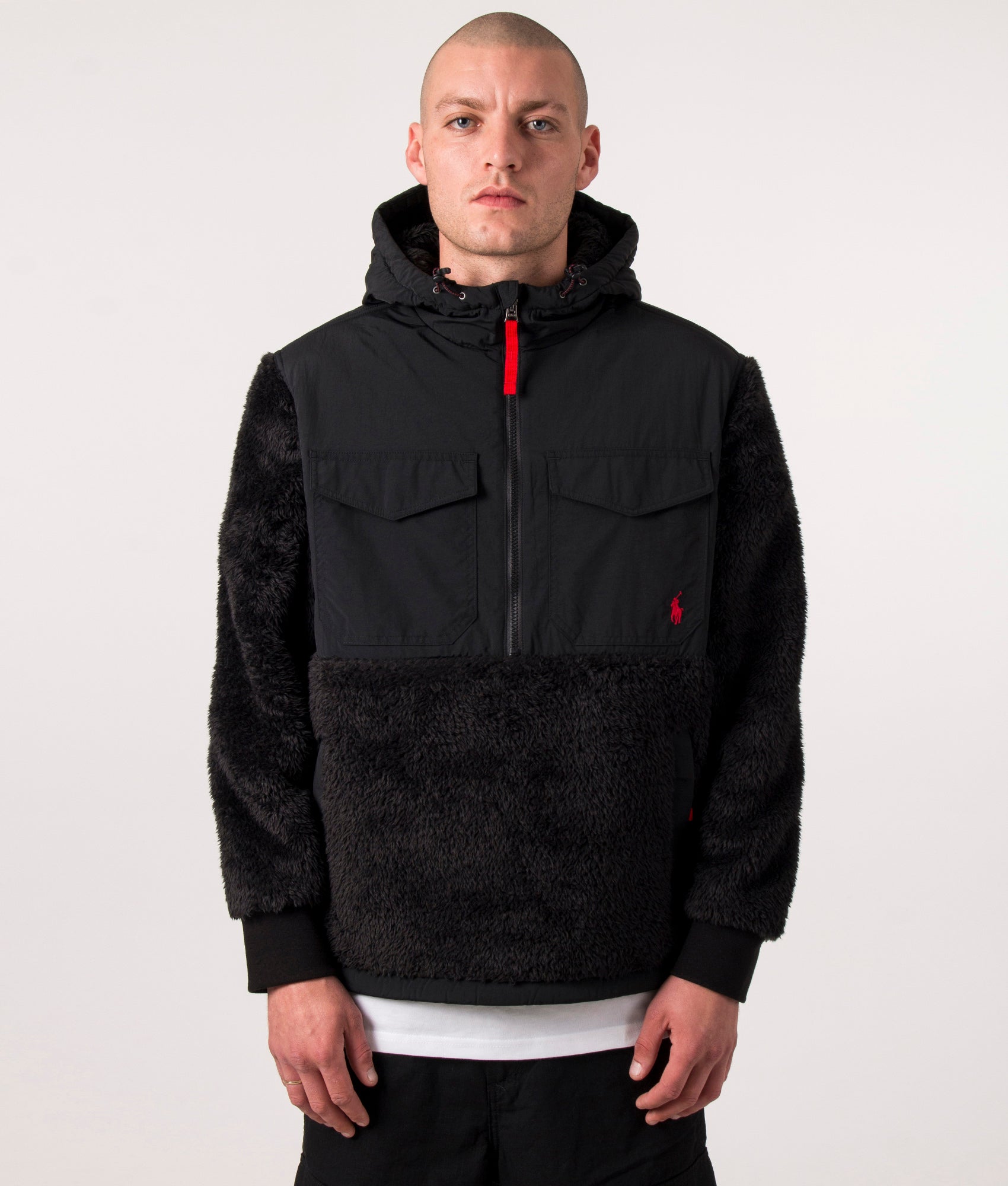 Quarter-Zip-Fleece-Pullover-Black-Polo-Ralph-Lauren-EQVVS-Front-Image