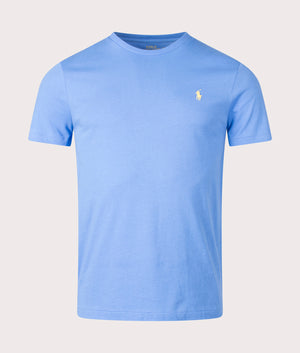 Polo Ralph Lauren Custom Slim Fit T-Shirt in Summer Blue, 100% Cotton at Front Shot at EQVVS