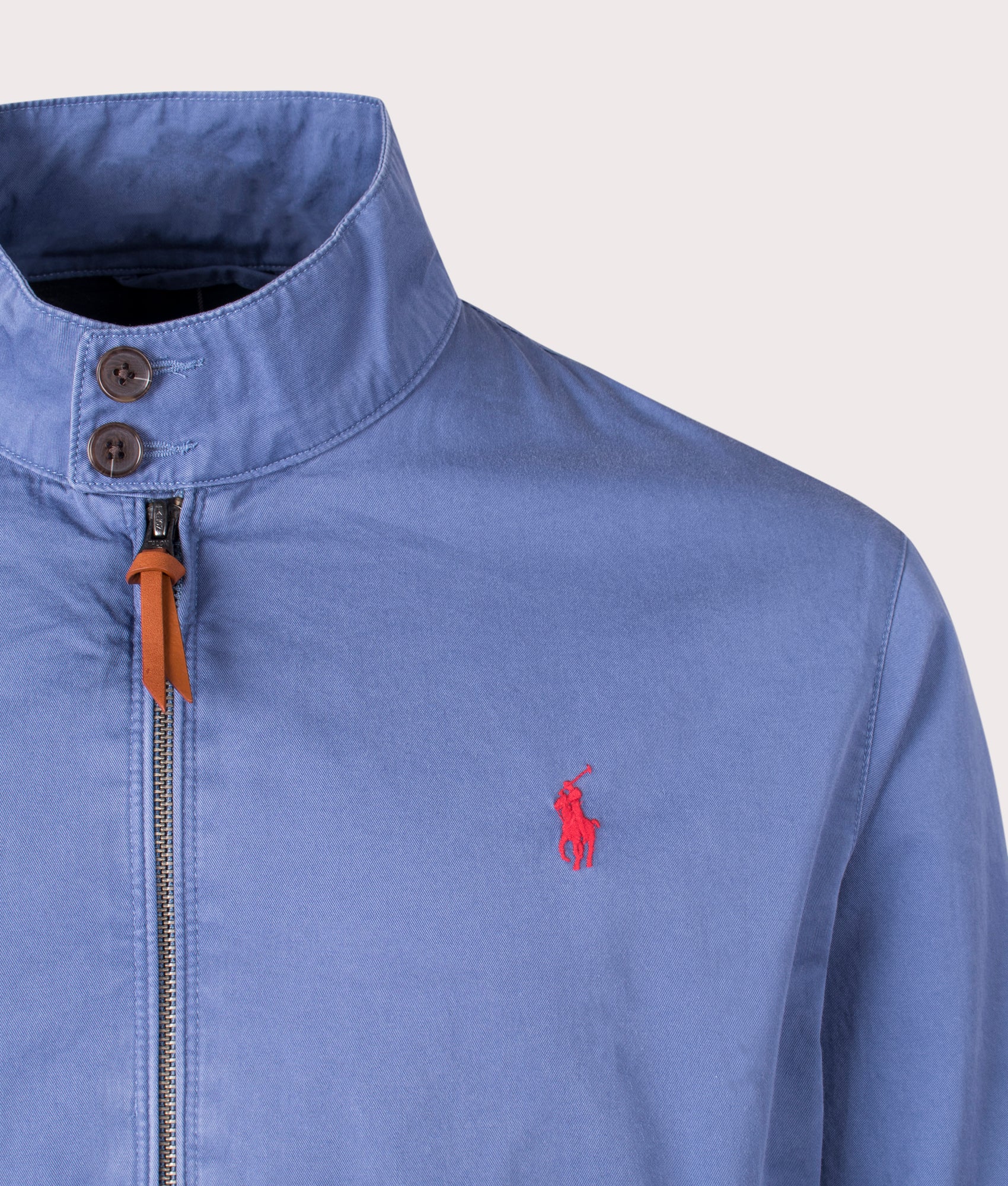 Twill Lined Windbreaker in Carson Blue by Polo Ralph Lauren. EQVVS Detail  Shot.