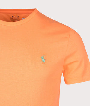 Custom Slim Fit T-Shirt in Classic Peach by Polo Ralph Lauren. EQVVS Detail Shot.