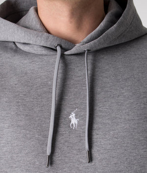 Double Knit Central Logo Hoodie Grey - Polo Ralph Lauren - EQVVS - Detail 