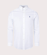 Custom Slim Fit Stretch Poplin Shirt: 002 White 