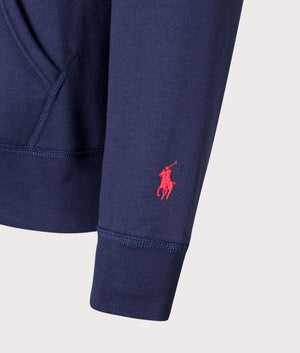 Polo Ralph Lauren Multi POLO Hoodie in Cruise Navy, Detail Shot at EQVVS