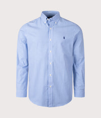Custom Fit Stretch Poplin Shirt: 004 Blue/White Check 
