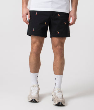 Polo Ralph Lauren Classic Fit Prepster Shorts Polo Black Multi Polo Pony Front Shot EQVVS