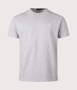 Polo ralph Lauren Classic Fit Jersey T-Shirt in Spring Grey Heather, 100% Cotton Front Shot at EQVVS