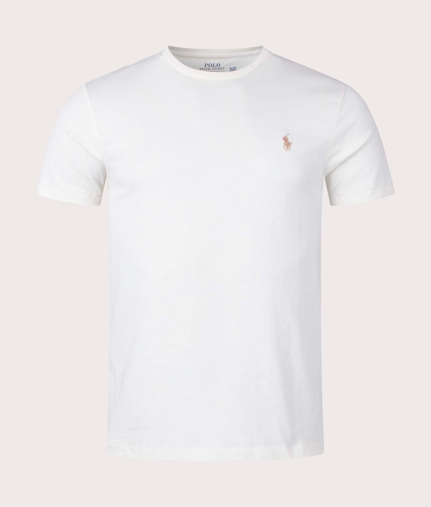 Polo Ralph Lauren Custom Slim Fit T Shirt in Parchment Cream at EQVVS Menswear. Front shot.