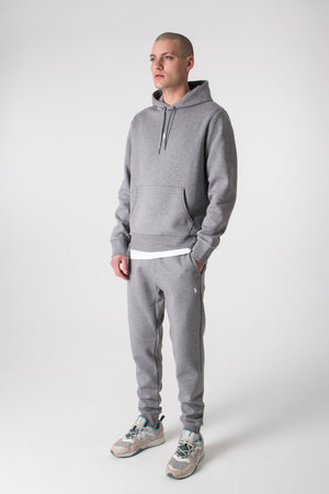 Double Knit Central Logo Hoodie Grey - Polo Ralph Lauren - EQVVS - Full Length