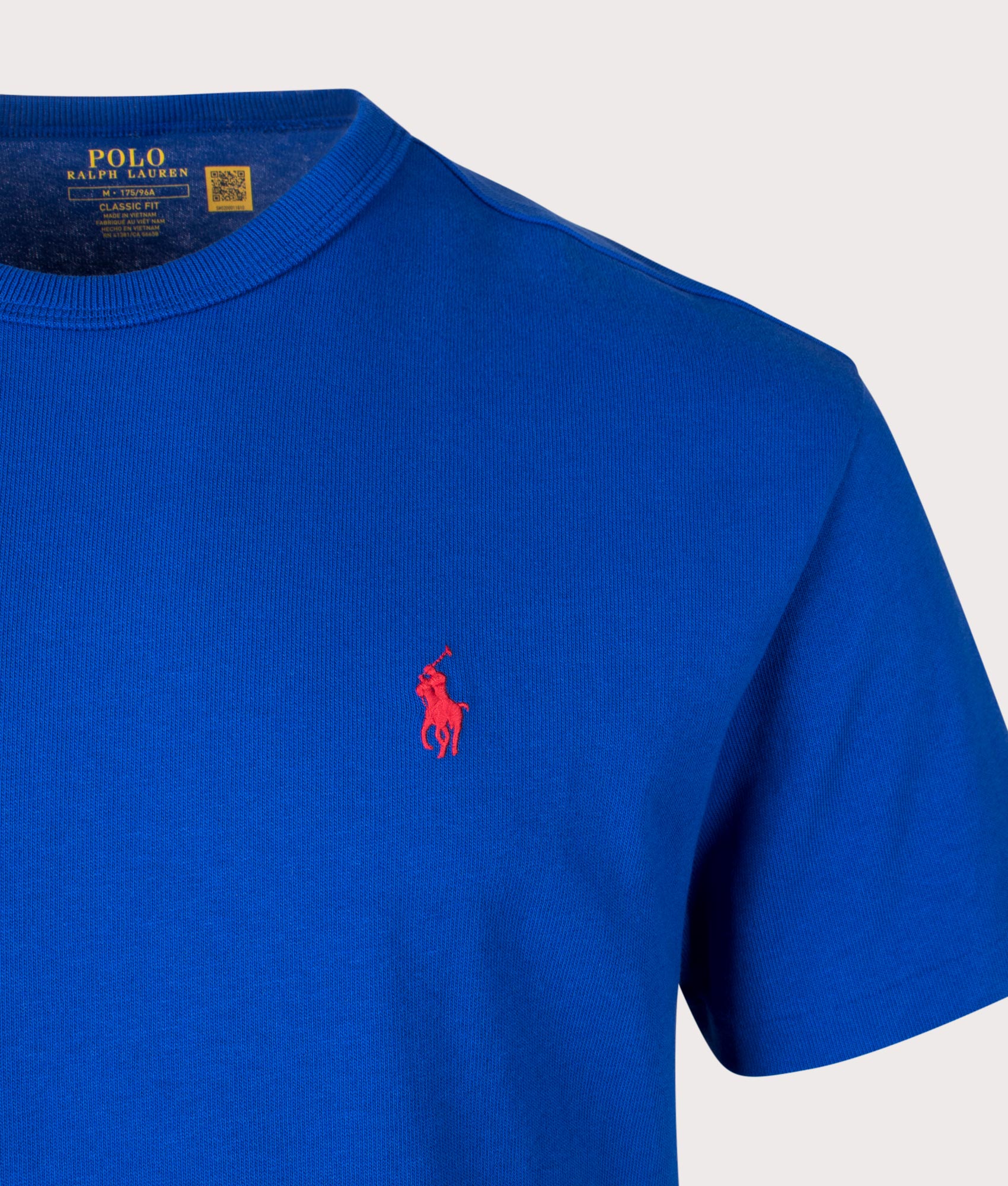 Classic Relaxed Fit Jersey T-Shirt in Sapphire Star by Polo Ralph Lauren. EQVVS Detail Shot