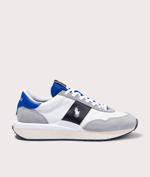 Low Top Lace Sneakers in Soft Grey/Black/Royal Ralph Lauren EQVVS