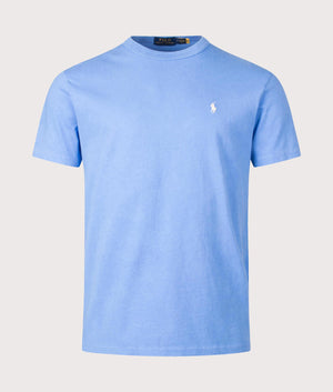 Polo Ralph Lauren Classic Fit Jersey T-Shirt in Summer Blue, 100% Cotton Front Shot at EQVVS