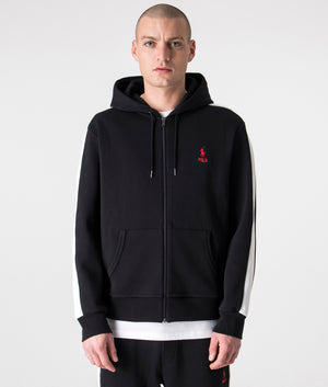 Taped Sleeve Zip Through Hoodie