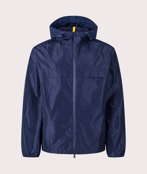 Water-Repellent Lined Hooded Windbreaker in Newport Navy by Polo Ralph Lauren. EQVVS Front Angle Shot.