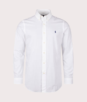 Polo Ralph Lauren, Custom Fit stretch poplin Shirt, white, Eqvvs Menswear, front shot angle