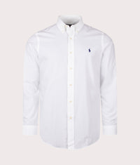 Custom Fit Stretch Poplin Shirt: 002 White 