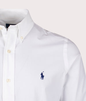 Polo Ralph Lauren, Custom Fit stretch poplin Shirt, white, Eqvvs Menswear, detailed shot angle
