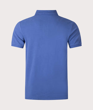 Polo Ralph Lauren Custom Slim Fit Mesh Polo Shirt in Old Royal Blue, 100% Cotton Back Shot at EQVVS
