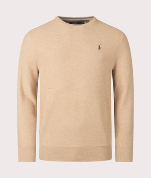 Textured-Cotton-Mesh-Knitted-Jumper 50-Camel-Melange-Polo-Ralph-Lauren-EQVVS