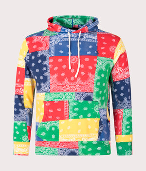 Bandana Terry Cotton Hoodie in Archival Bandana by Polo Ralph Lauren. EQVVS Front Angle Shot.