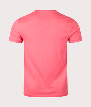 Custom Slim Fit Jersey T-Shirt in Pale Red by Polo Ralph Lauren. EQVVS Back Angle Shot.