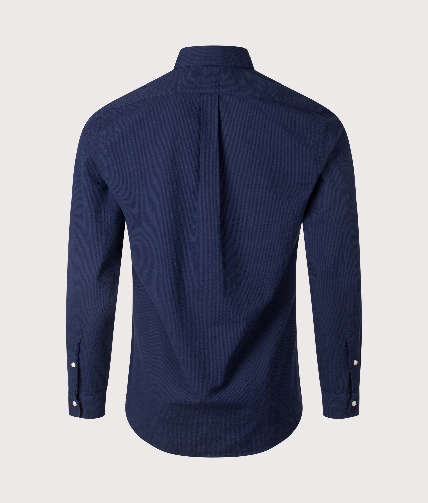 Polo Ralph Lauren Custom Fit Lightweight Sport Shirt in Astoria Navy. Shot at EQVVS. Back shot 